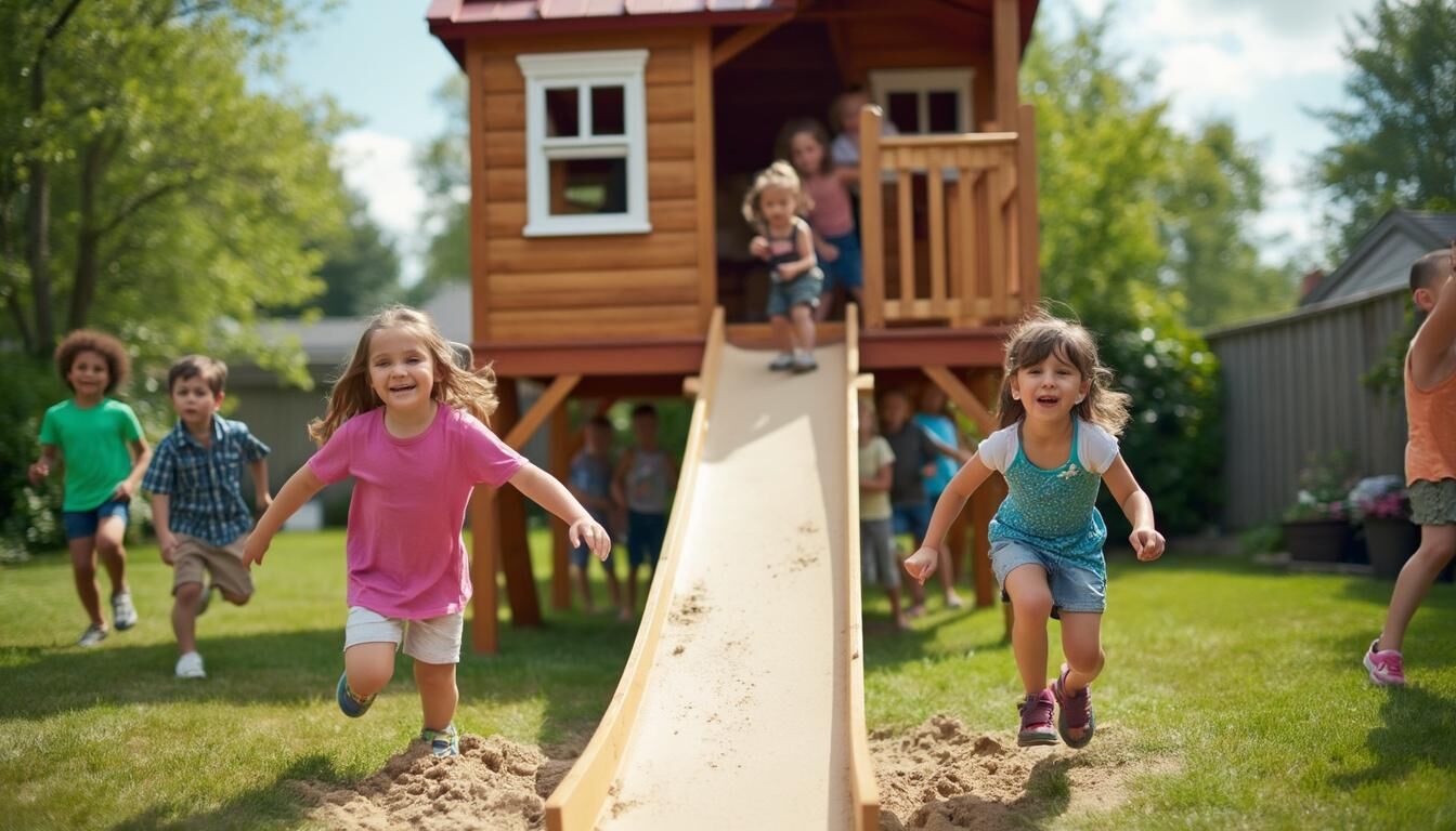 Découvrez notre charmante cabane de jardin en bois pour enfants, un espace ludique et sécurisé où l'imagination peut s'épanouir ! Idéale pour les jeux en plein air, elle offre un refuge créatif pour les petits aventuriers. Fabriquée avec des matériaux de qualité, elle s'intègre parfaitement dans votre jardin.