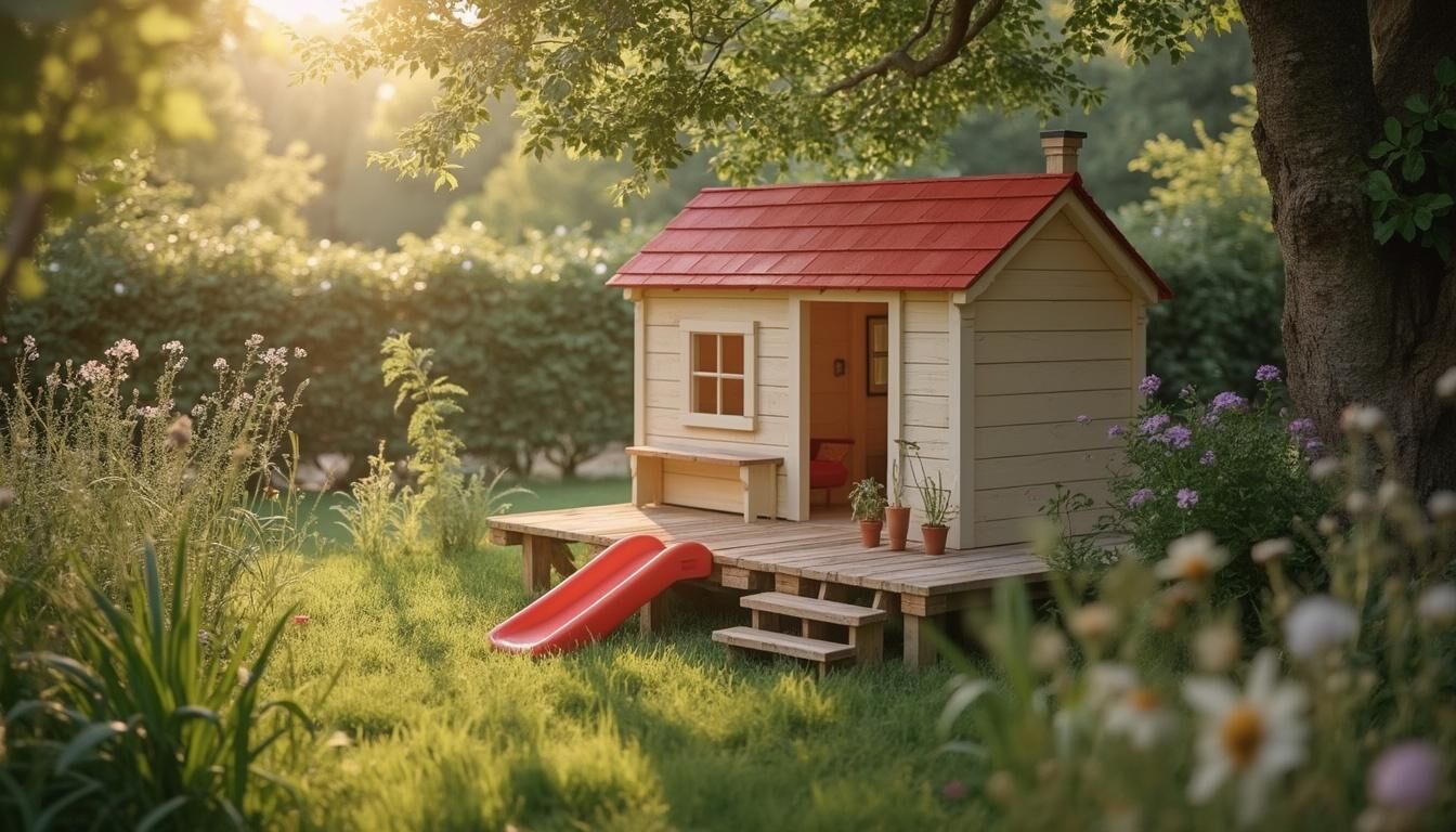 Offrez à vos enfants un espace de jeu unique avec notre cabane de jardin en bois. Conçue pour stimuler leur imagination et leur créativité, cette cabane est idéale pour des heures d'amusement en extérieur. Fabriquée en bois de qualité, elle se fond parfaitement dans votre jardin.