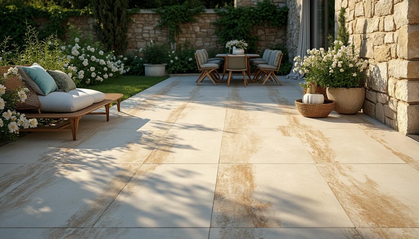 Découvrez notre gamme de carrelage extérieur en pierre, idéale pour créer une ambiance naturelle et accueillante dans votre jardin ou sur votre terrasse. Résistant et esthétique, notre carrelage allie style et durabilité pour sublimer vos espaces extérieurs.