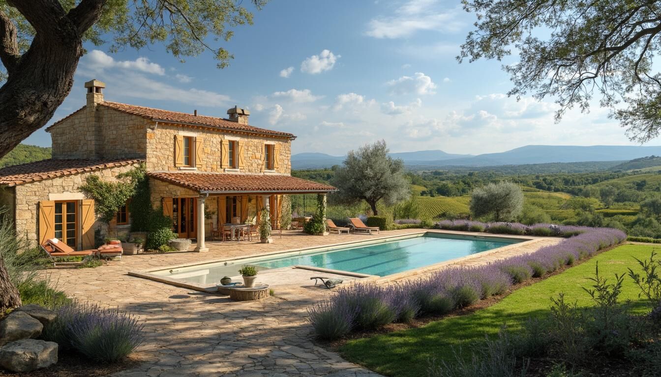 Découvrez l'élégance d'une maison en pierre provençale, alliant charme traditionnel et confort moderne. Plongez dans une architecture intemporelle qui évoque la beauté du sud de la France.